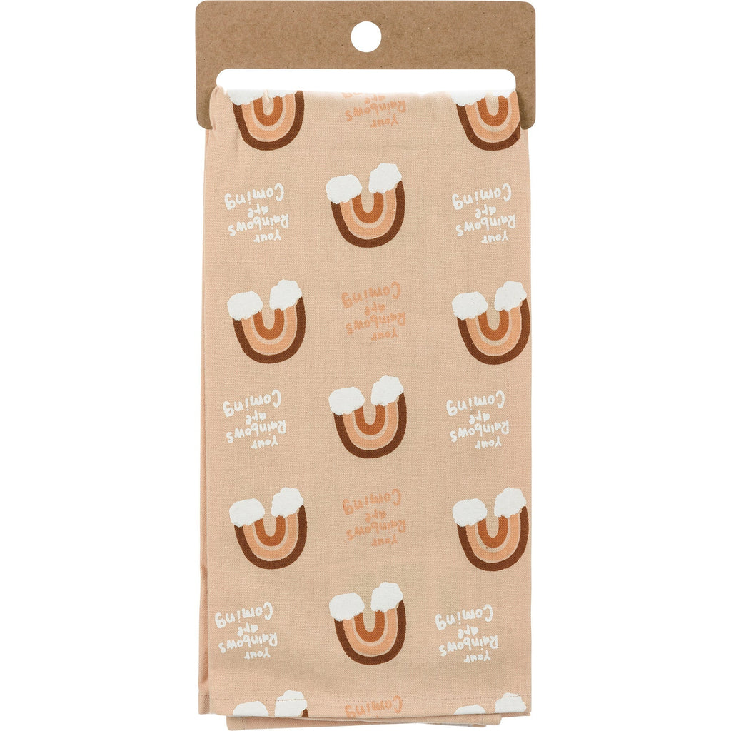 Your Rainbows Are Coming Decor Sign and Tea Towel Bundle