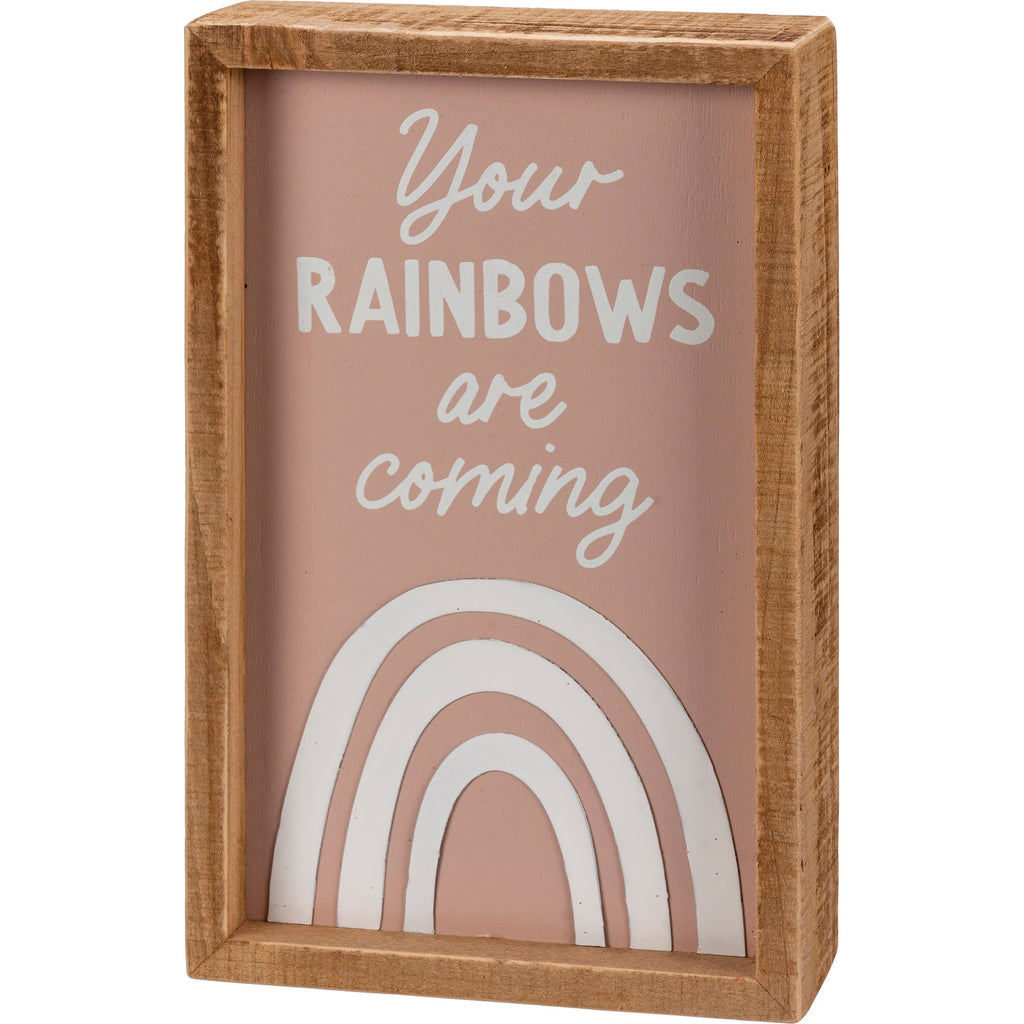 Your Rainbows Are Coming Decor Sign and Tea Towel Bundle