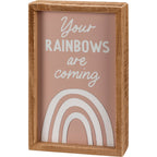 Your Rainbows Are Coming Decor Sign and Tea Towel Bundle