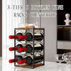 SUOERNUO Wood Countertop Wine Rack No Assembly Needed 6-Bottle Capacity
