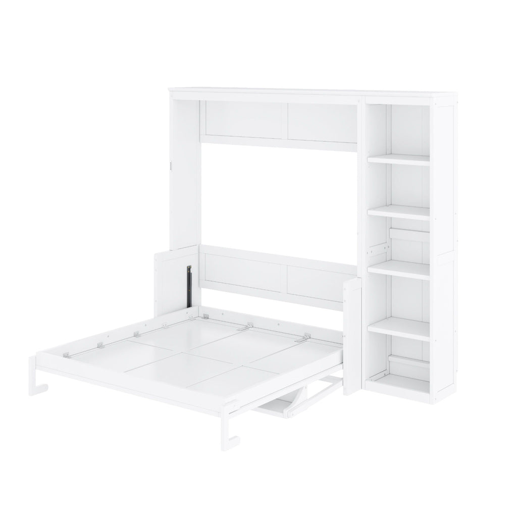 Sturdy Murphy Bed With Desk And Bookshelf