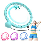Weighted Sports Circle Hoops for Adults Weight Loss plus Size for Adults Smart Exercise 2 in 1 Adjustable with Detachable Knots