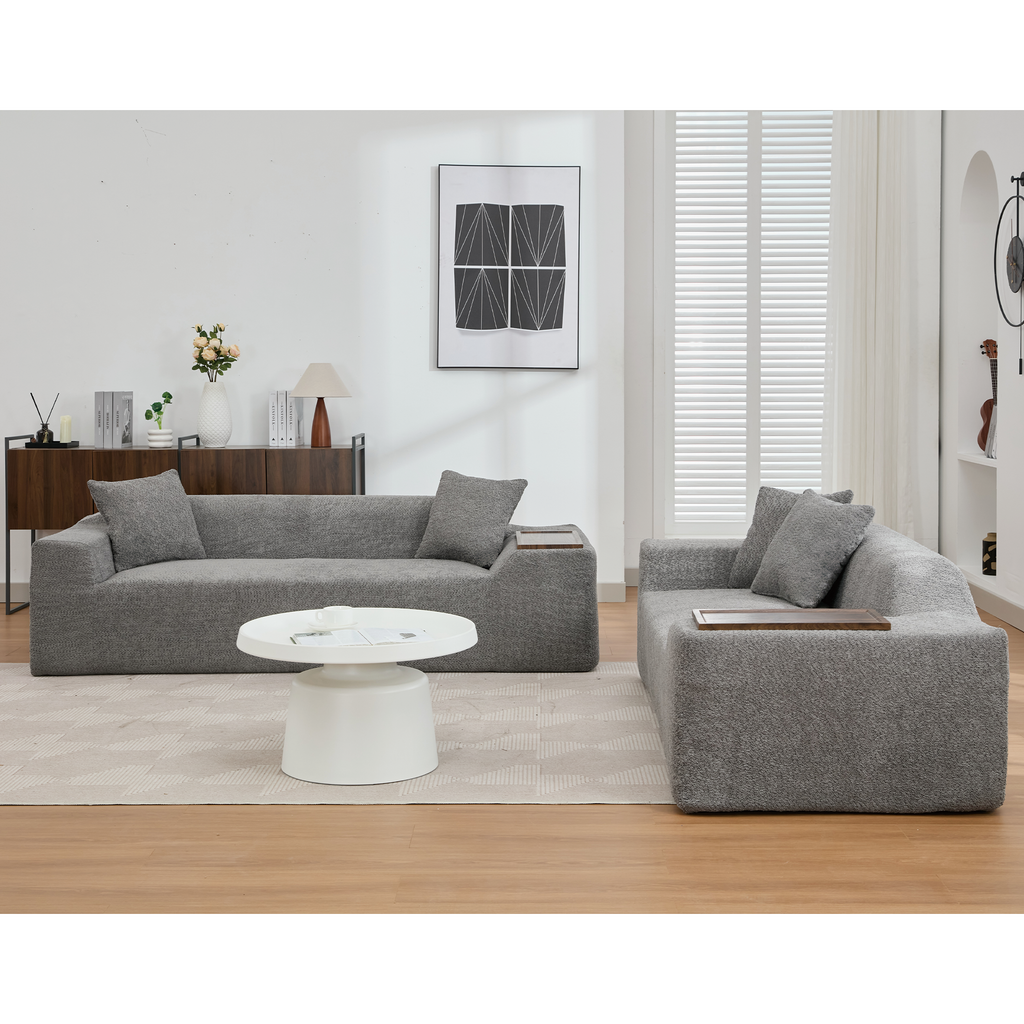 2 Pc Boucle Cloud Sofa Set, Affordable & Modern