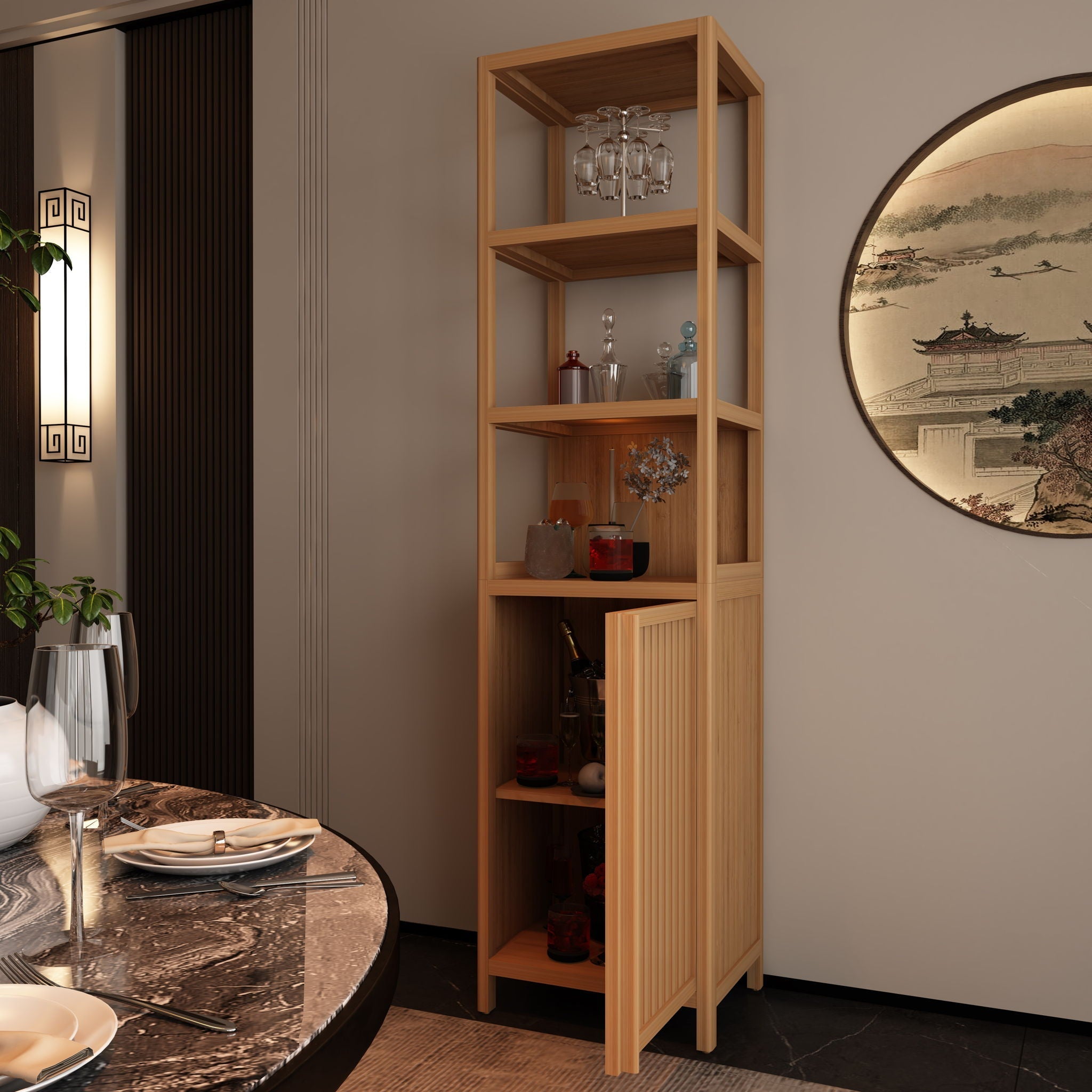 Storage Cabinet, Tall Tower, Multifunctional For Bathroom Entry Bedroom Laundry