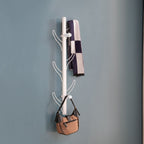 Vertical Eight Hook Coat Rack Towel Rack Wall Mount Various Colors