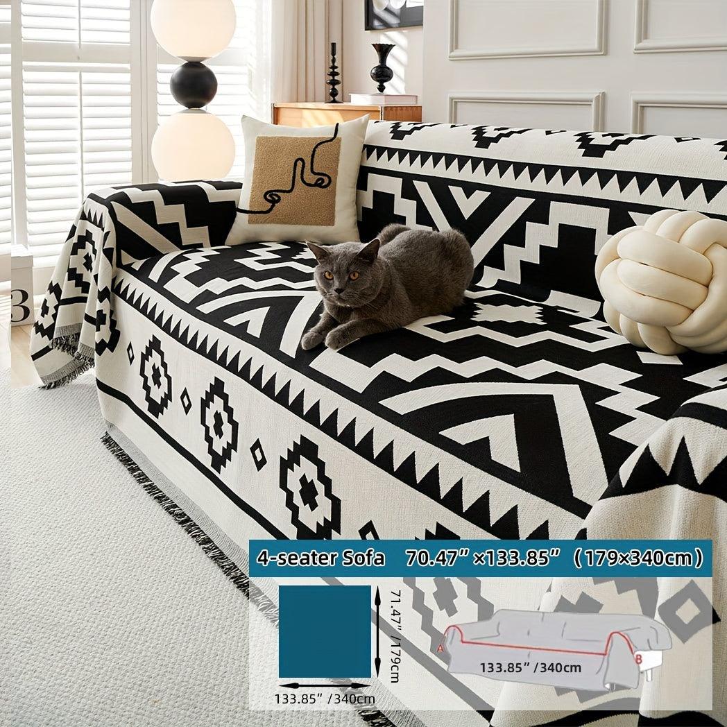 Boho-Chic All-Season Sofa Cover |Various Colors Pet Proof Couch Cover
