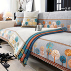 Autumn Trees Boho Chenille Sofa Cover Pet/Kid friendly