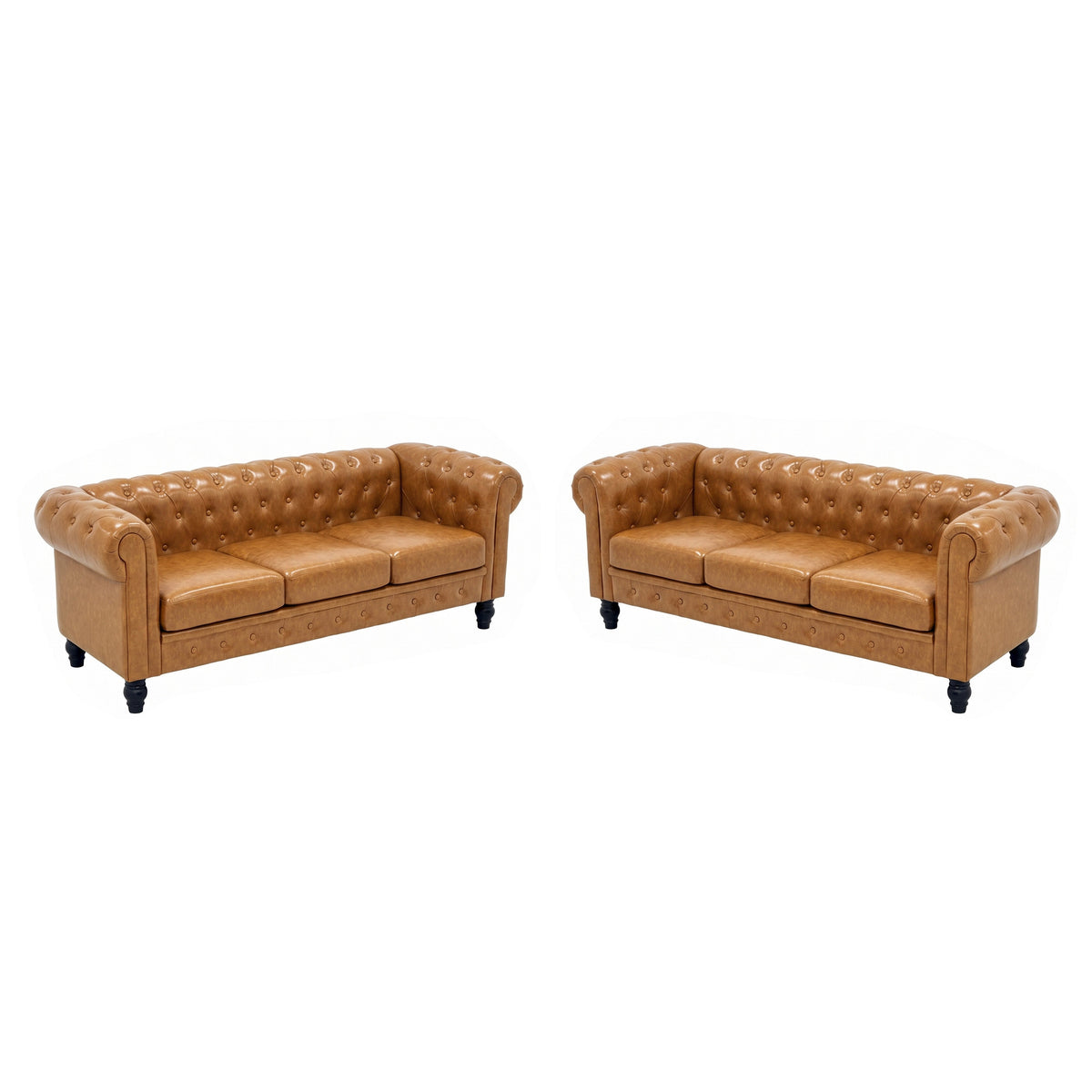 2PC Elegant PU Leather Sofa Set