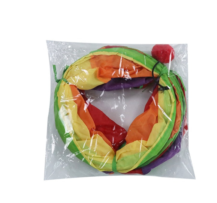 Curvy Rainbow Collapsible Cat Tunnel