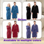 Unisex Extra Warm Coral Fleece Bathrobe Mens and Women Adult Robes for Your Bathroom Bath Towel Bedroom Shawl Collar Robes, Valentines gift for lovers