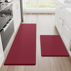 Kitchen Mats, 2PCS Kitchen Rugs, Cushioned anti Fatigue Kitchen Mats for Floor, Non-Slip Standing Desk Mat, Waterproof Kitchen Rug Set for Kitchen,20" X 32"+20" X 94.5"-Full 1Inch Thick,Black