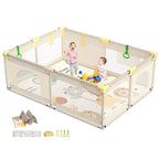 Cozibb BP01 Baby Playpen with Mat, 71" × 59" Extra Large Playpen for Babies and Toddler, Baby Fence Play & Sleep Area for Indoor & Outdoor
