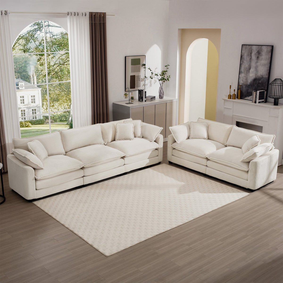 Luxe & Sophisticated Deep Seated Sofa Set - 2 Sofas