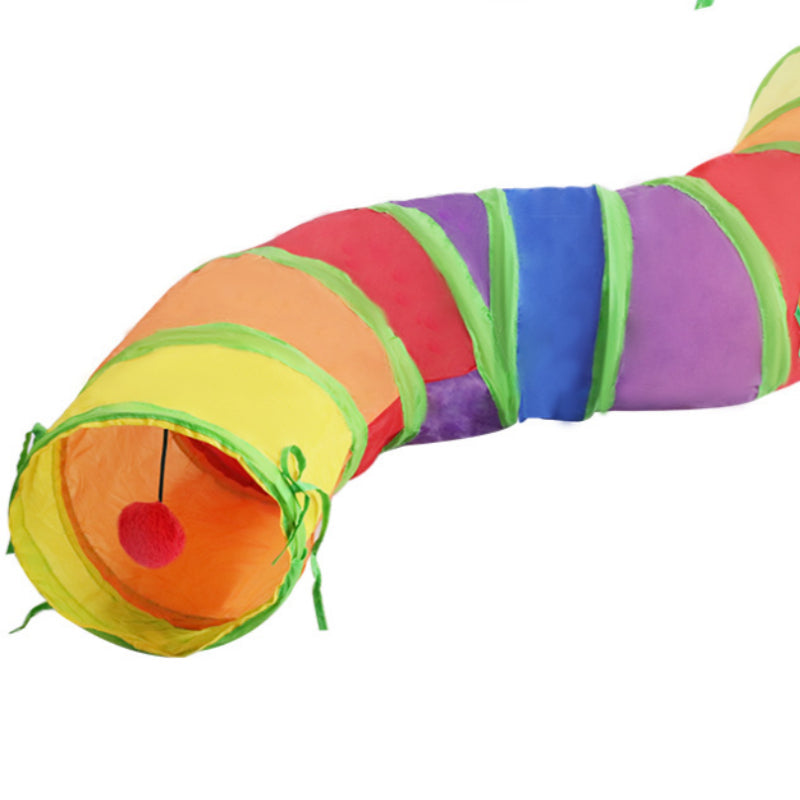 Curvy Rainbow Collapsible Cat Tunnel
