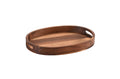 Acacia Wood Small Oval Serving Tray Handcrafted Durable Natural Decor