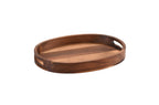 Acacia Wood Small Oval Serving Tray Handcrafted Durable Natural Decor