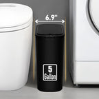 TIPGO 5 Gallon Motion Senor Bathroom Trash Can with Lid, VARIOUS COLORS, Automatic Garbage Can Touchless, Smart Plastic Waste Basket for Narrow Spaces, Bathroom, Office, Bedroom, Living Room (Black)