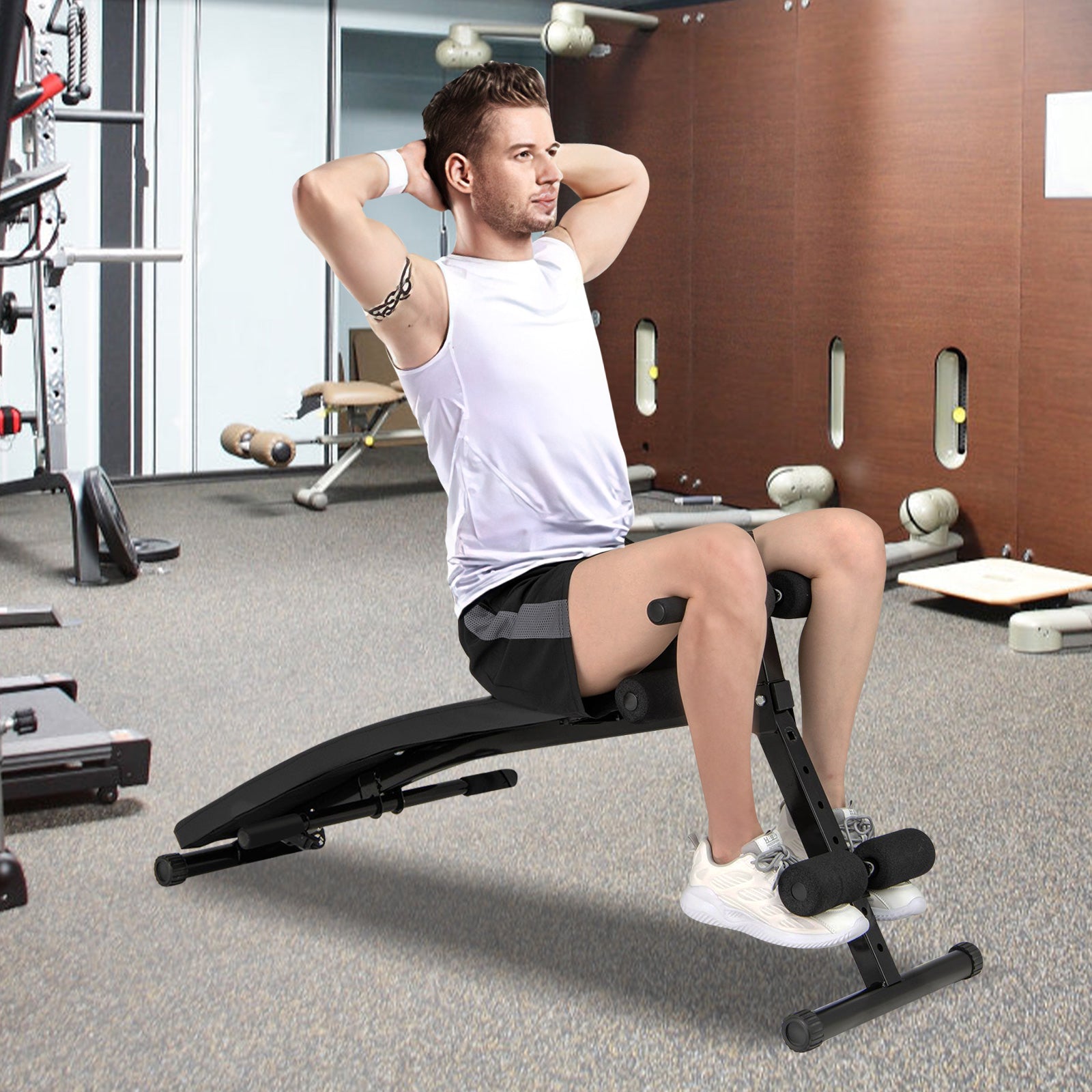 Adjustable Decline Sit Up Bench for Exercise for Home Gym