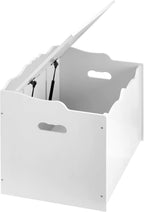 Wooden Toy Box Chest White 30x18x19 StorageSolution