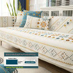 Geometric Bohemian Chenille Slipcovers Pet/Kid Friendly Washable