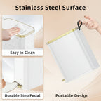 1.6 Gal Slim Bathroom Trash Can with Slow-Closed Lid, Step Pedal, 6L Stainless Steel Garbage Can with Removable Inner Bucket, Built-In Odor Filter, Small Wastebasket for Bathroom, Toilet, Home Office, Bedroom
