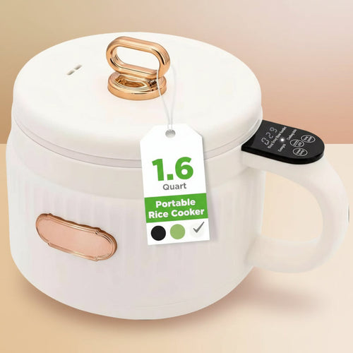 1.6 Liter Portable Rice Cooker & Bento Box Non-Stick Ceramic Coating 6 Cooking Functions
