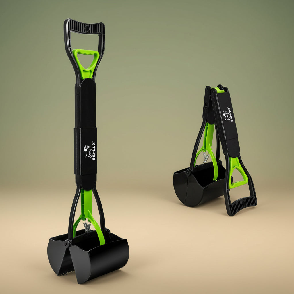 28" Heavy-Duty Foldable Dog Pooper Scooper - Unbreakable, Easy-to-Use for Grass, Gravel & Outdoor Cleanup