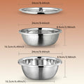 3-In-1 Stainless Steel Multi-Functional Strainer Set, Includes Basin/Sieve/Cutter, Ideal for Washing Rice Fruits Vegetables Kitchen Essentials