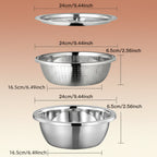 3-In-1 Stainless Steel Multi-Functional Strainer Set, Includes Basin/Sieve/Cutter, Ideal for Washing Rice Fruits Vegetables Kitchen Essentials