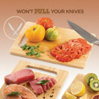 3-Piece Cutting Board Set - Bamboo Wood Chopping Boards with Built-In Hand Grips, Durable & Knife-Safe Wooden Boards for Kitchen Prep & Serving Lightweight