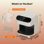 4.5 QT Glass Air Fryer - Pfas-Free & Dishwasher-Safe Basket, 360° View Cooking