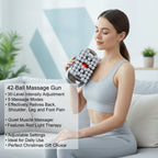 42-Ball Massage Gun 30-Level Intensity, 9 Massage Modes Quiet Muscle Massager, Red Light Therapy