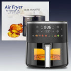 6QT Digital Air Fryer with Visible Window 8 Preset Functions Adjustable Temperature Timer 1550W Power for Crispy Fries Chicken & More Ideal Christmas Gift for Home Kitchen Appliances Multifunction