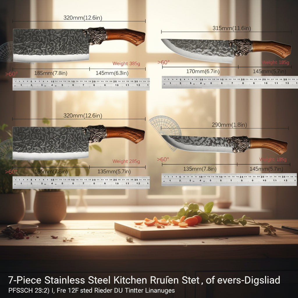 7-Piece Forged Professional Stainless Steel Kitchen Knife Set