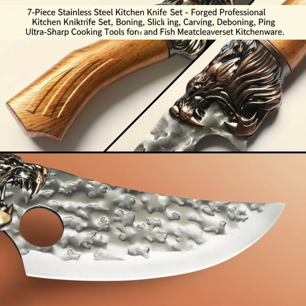 7-Piece Forged Professional Stainless Steel Kitchen Knife Set
