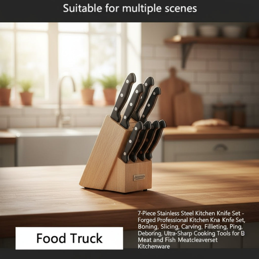 7-Piece Forged Professional Stainless Steel Kitchen Knife Set