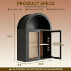 Arched Wall Mounted Medicine Cabinets with Tempered Glass Doors,Bathroom Cabinet with Adjustable Shelf for Kitchen,Living Room