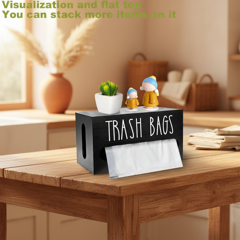 Bag Saver - Extra Large 2 in 1 Plastic Bag Holder,Durable Grocery Bag Storage, Hanging Trash Bag Dispenser Roll Organizer for Home Kitchen,Multi-Purpose for Daily,Wall Mount Cabinet Wood Bathroom Toilet Paper Holder Dust Bin