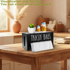 Bag Saver - Extra Large 2 in 1 Plastic Bag Holder,Durable Grocery Bag Storage, Hanging Trash Bag Dispenser Roll Organizer for Home Kitchen,Multi-Purpose for Daily,Wall Mount Cabinet Wood Bathroom Toilet Paper Holder Dust Bin