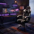 Bellemave Office  Gaming Chairs for Adults PU Leather Gaming or Office Chair with Footrest 360°Swivel Adjustable Lumbar Pillow Comfortable Computer Chair Ergonomic Design