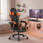 Bellemave Office  Gaming Chairs for Adults PU Leather Gaming or Office Chair with Footrest 360°Swivel Adjustable Lumbar Pillow Comfortable Computer Chair Ergonomic Design