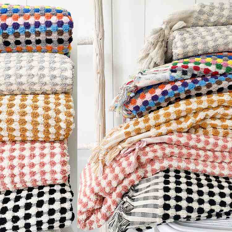 Turkish Cotton Pom Pom Bath Towel