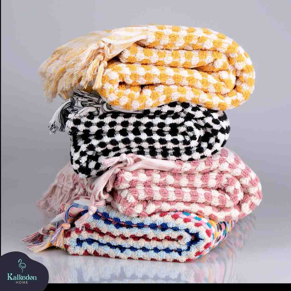 Turkish Cotton Pom Pom Bath Towel