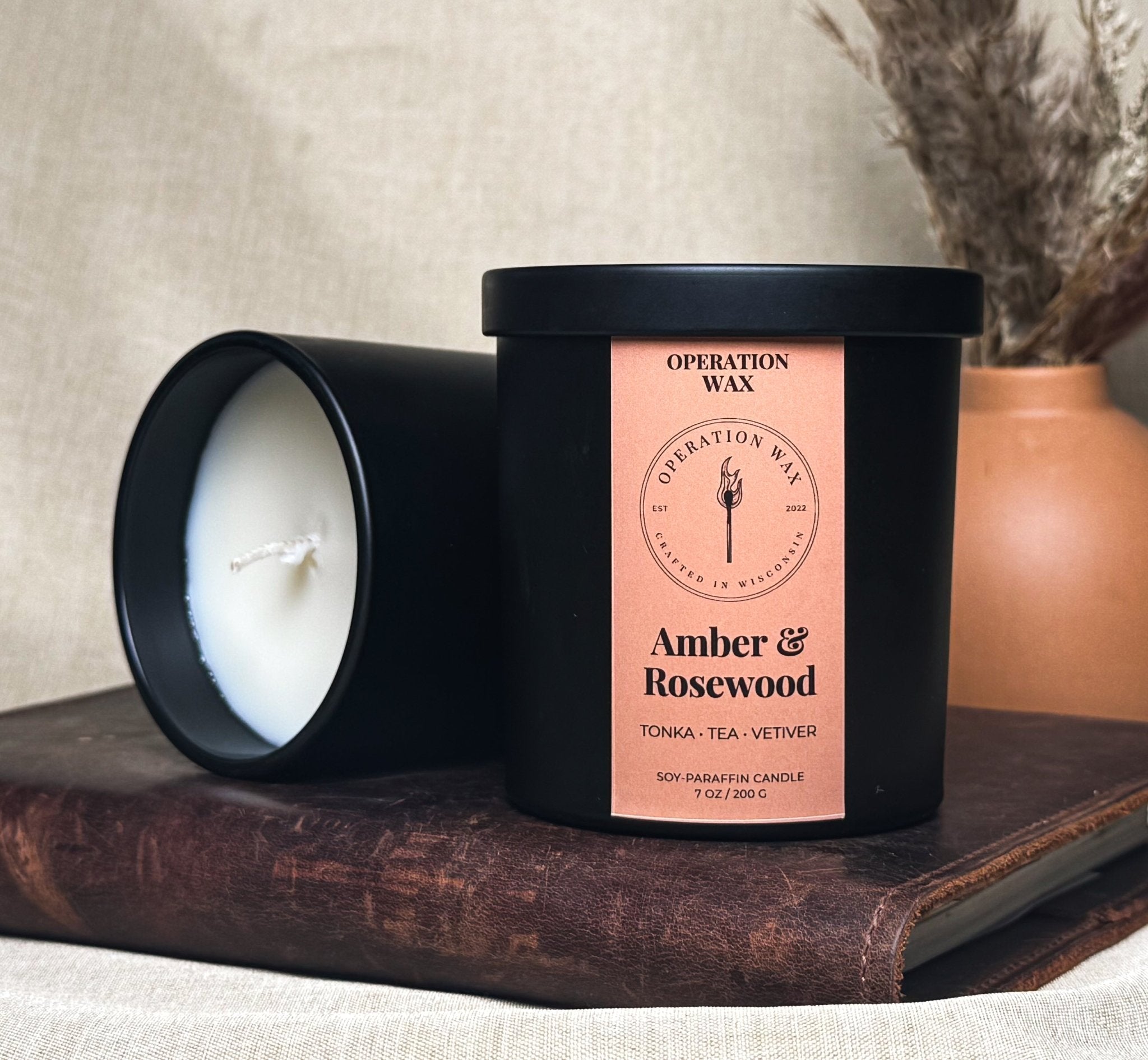 Amber & Rosewood Scented Candle