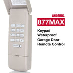 Anderic 877MAX Replacement Keypad Garage Door Opener Remote Control for Purple Yellow Green Red Orange Learning Button