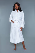 Helena Plush Robe Solid White / Solid Black