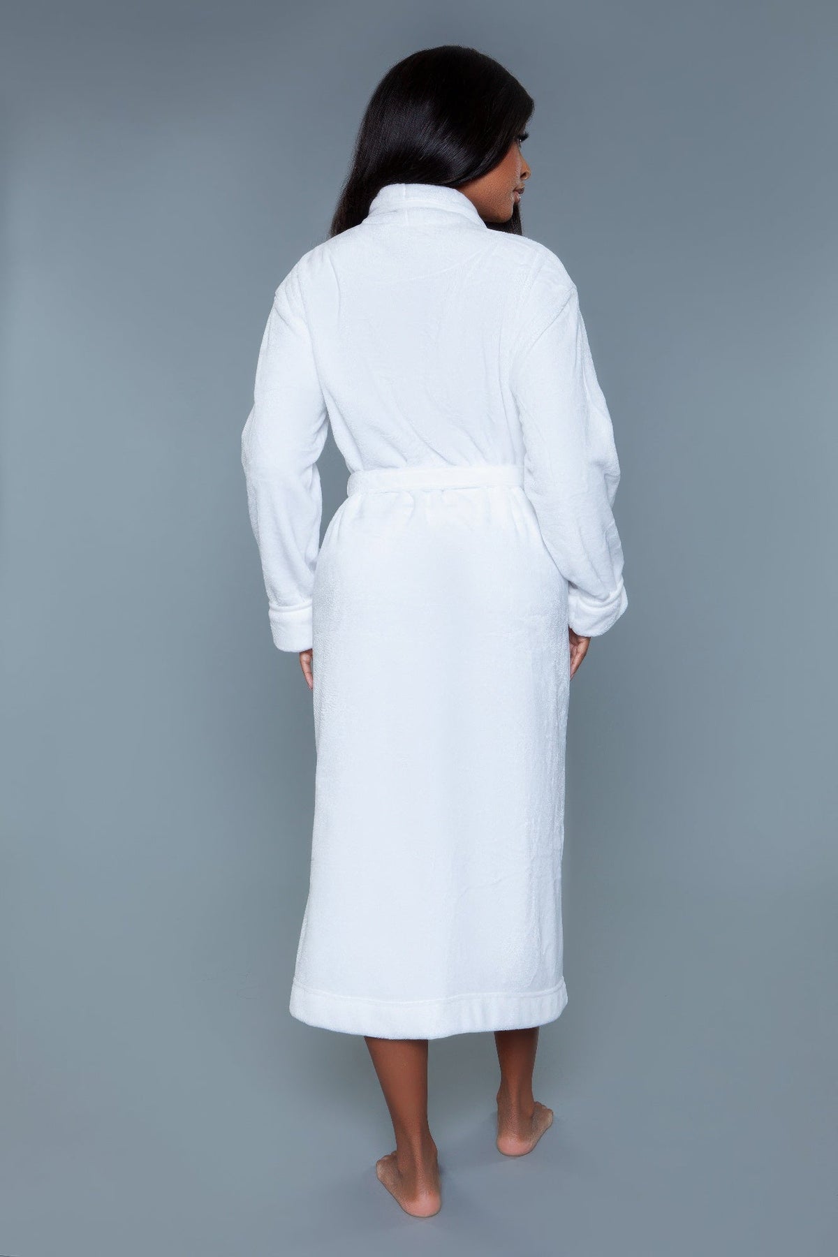 Helena Plush Robe Solid White / Solid Black