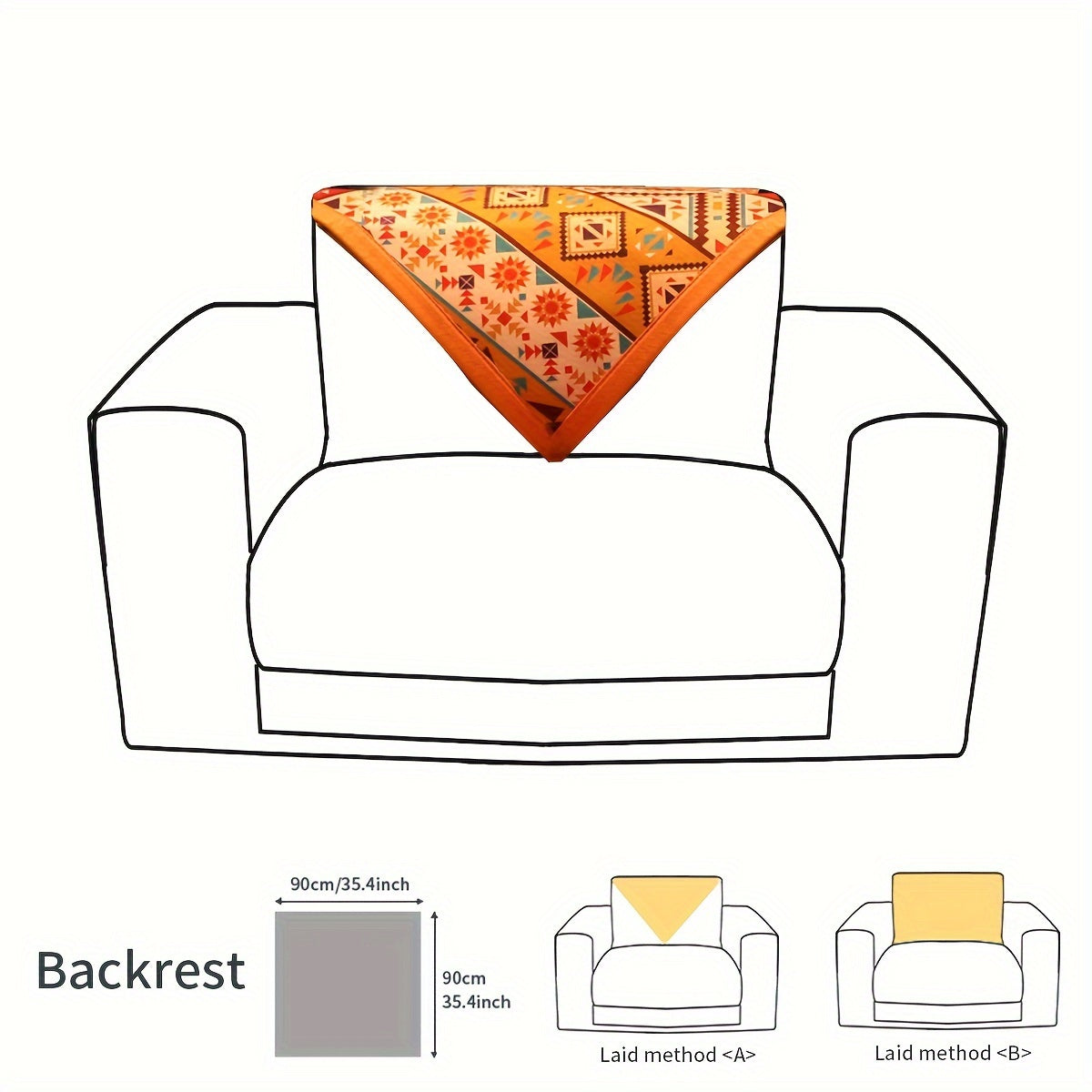 Bohemian Fall Colors Linen Sofa Cover Pet-Friendly Washable
