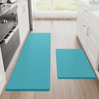 Kitchen Mats, 2PCS Kitchen Rugs, Cushioned anti Fatigue Kitchen Mats for Floor, Non-Slip Standing Desk Mat, Waterproof Kitchen Rug Set for Kitchen,20" X 32"+20" X 94.5"-Full 1Inch Thick,Black