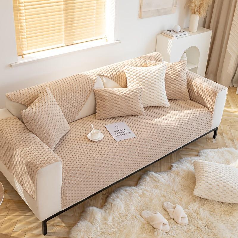 Plush Nordic Sofa Slipcover Pet/Kid Friendly Washable